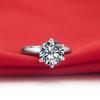 Solid 18K White Gold AU750 2CT Brilliant Round Moissanite Engagement Ring Women Best Anniversary Statement Jewelry Gift