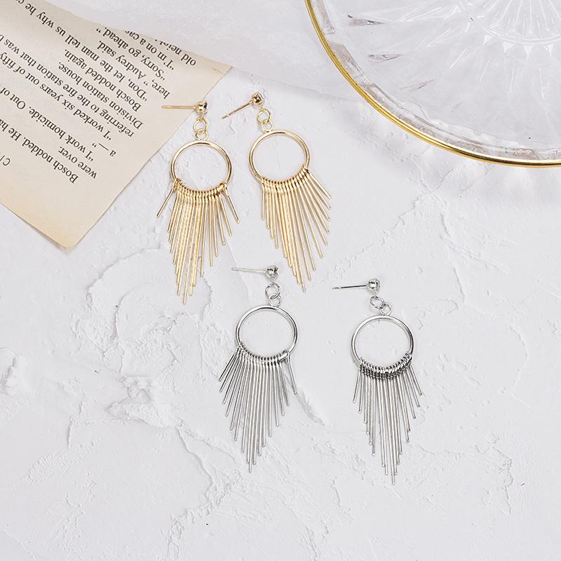 Geometric Tassel Long Style Exaggerated Trendy Retro Earrings