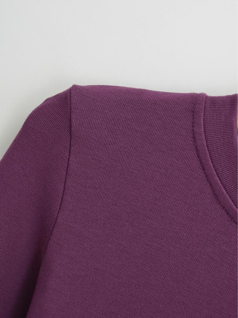 Women's Pilates Crew Neck Long Sleeve Yoga Top - Curved Hem, Spring/Summer Style