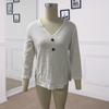 Women Tops Loose Fit V Neck 3/4 Sleeves Pullover Tops Button Decor Pure Color Summer Casual T-shirt Daily Wear
