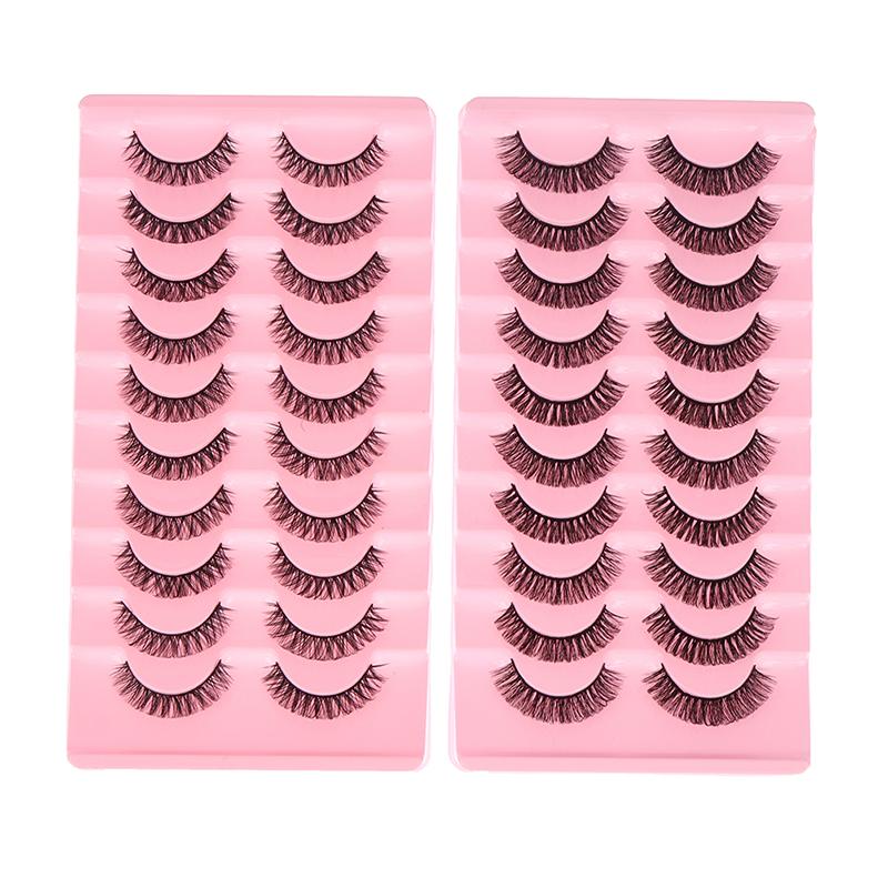 10 Pairs Super Roll Fake Eyelash Curl Russian False Eye Lashes 3D Mink Reusable Fluffy Lashes Eyelashes Extensions Makeup