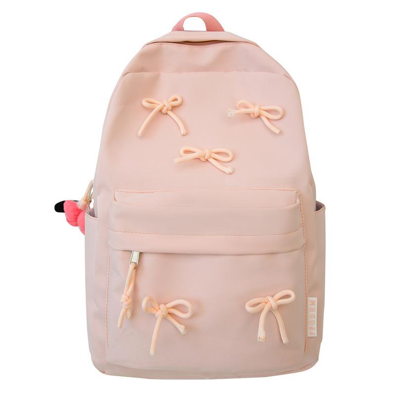 School Bag, Large-capacity Schoolbag, Female College Backpack, Summer Korean Style Cute Bow Backpack, Junior High Student Computer Bag