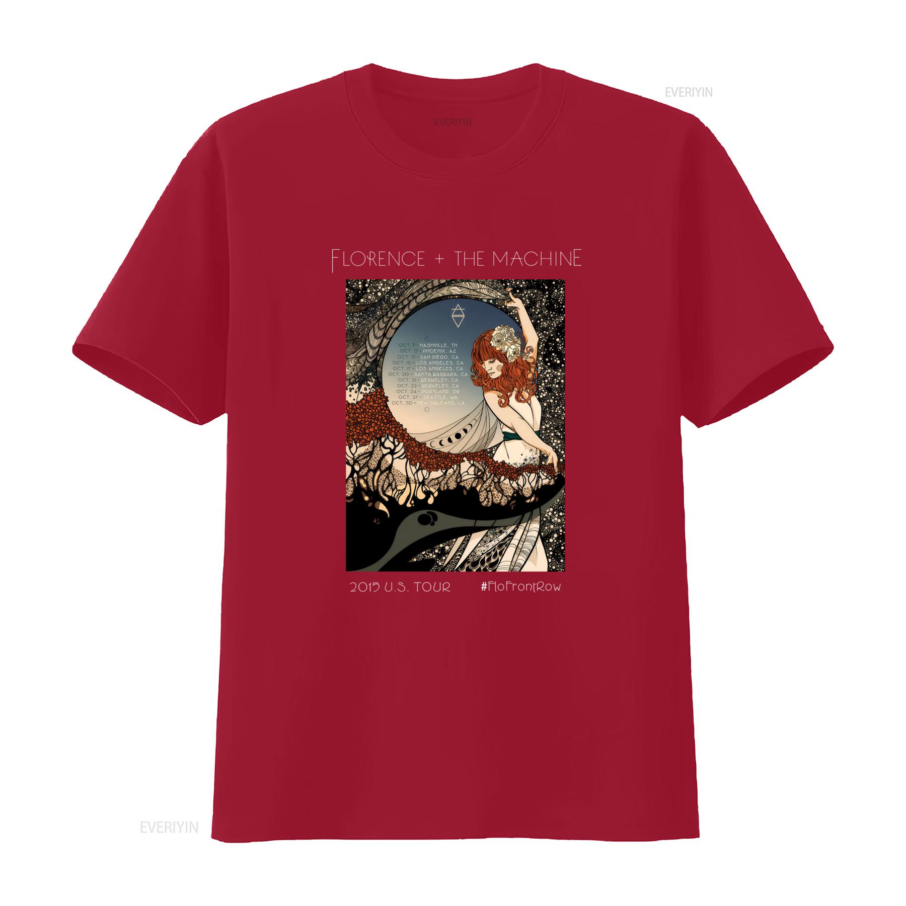 

Florence And The Machine Tour 2015 T Shirt Classic Cotton Black S 5XL Rare Design TT282 vintage Washed Slightly Casual S