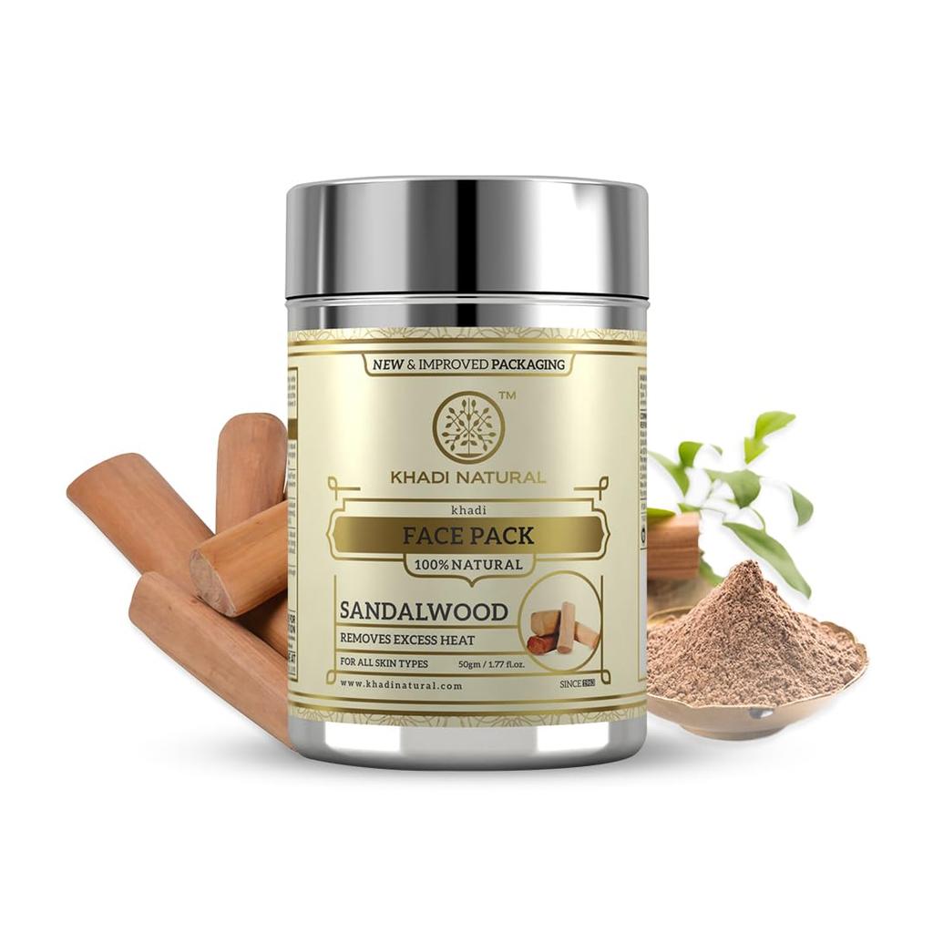 Khadi Herbal Sandalwood Face Pack Natural Skin Care Mask For Oil Control And Soft Smooth Skin 50 g Pack Of 1
