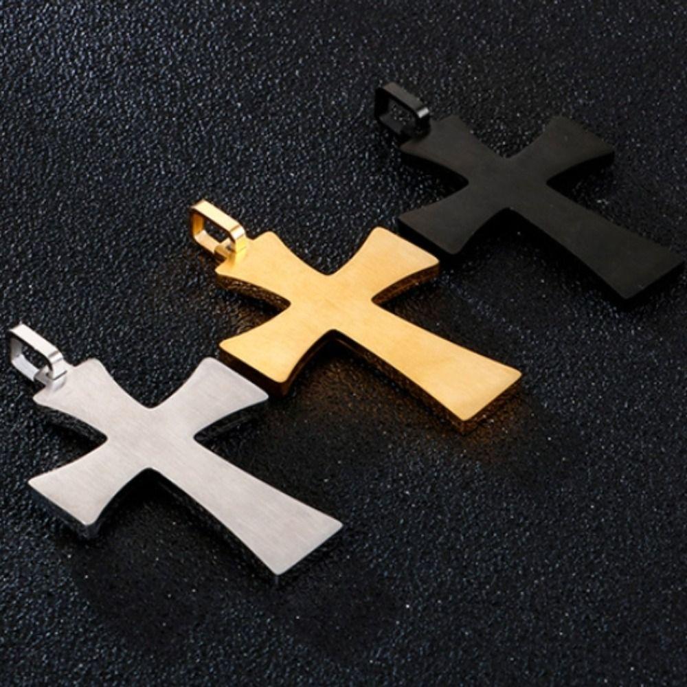 Wood Inlay Crucifix Pendant Titanium Steel Catholic Necklaces Pendant  Spiritual Meditation