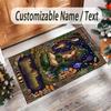 Witchcraft Theme Crystal Velvet Rug Personalized Custom Name Text Soft Floor Mat Home Decor
