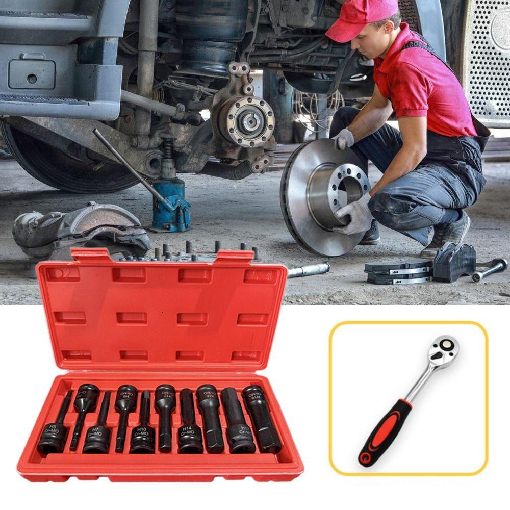 10PCS Interface 12.7mm Inner Hexagonal Sleeve 1/2 Hexagon Socket Durable Wrench Socket  For Repair