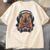 Gamer Capybara Shirt Capybara Tank Top Graphic Cute Rodent Tshirt Funny Animal Gaming with Controller Unique Graphic Tshirts