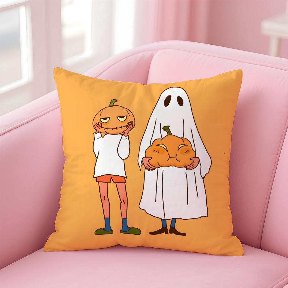 Halloween Funy Abstract Art Cushion Cover Linen Pillowcase Cover Soft Decor for Sofa Home Room