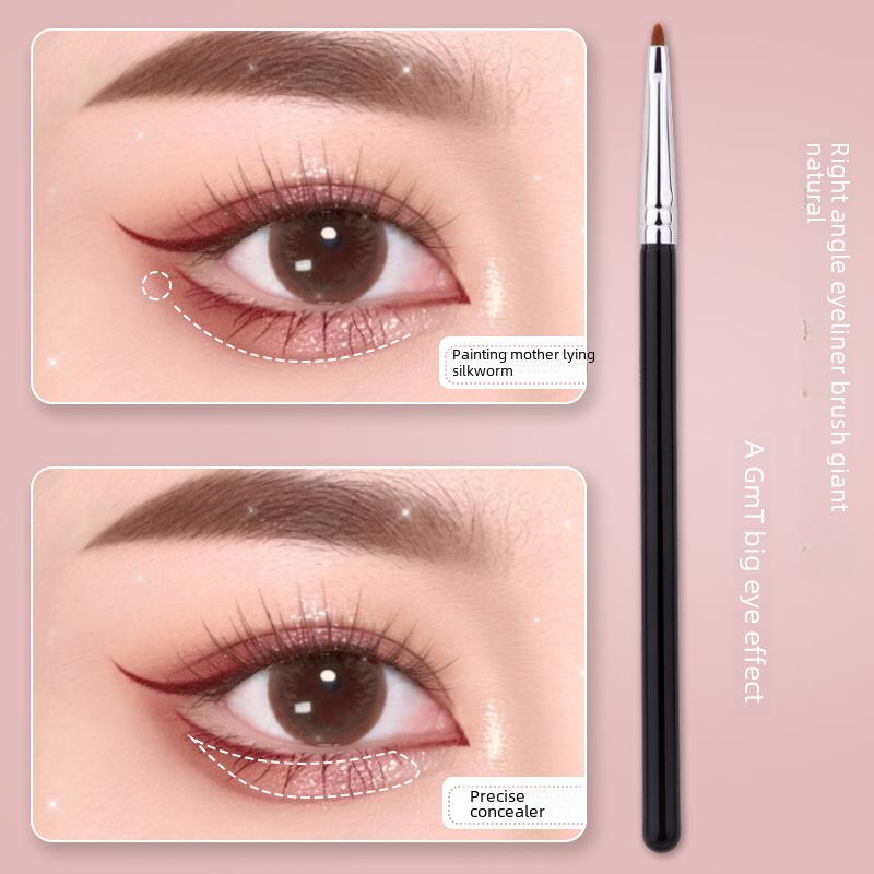 Corector ultrafin cu cap plat și perie pentru ochi în unghi pentru caneluri lacrimale, pleoape și machiaj detaliat pentru ochi