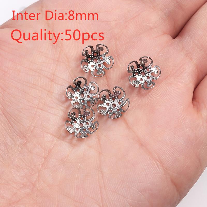 30/50/100PCS Flower Lotus Round Shape Stainless Steel Beads Caps Jewelry Findings Spacer Beads For Necklace Bracelets Making
