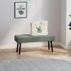 End of Bed Bench, Corduroy Bedroom Bench with Thick Padding and Steel Legs, Tufted Window Seat for Entryway, Living Room, Green