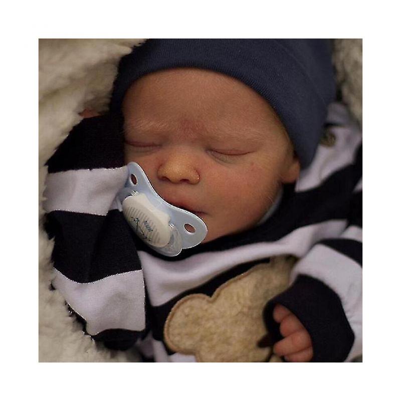 45cm Zwei Körperoptionen Premie Bebe Puppe Reborn Schlafend Lebensecht Weiche Haptik Kuscheliges Baby 3D Haut Sichtbare Adern Künstlerpuppe