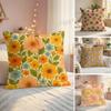 Retro Floral Cushion Cover Natural Linen Organic Fabric DoubleSided Printing Couch Pillow Covers Home Decor