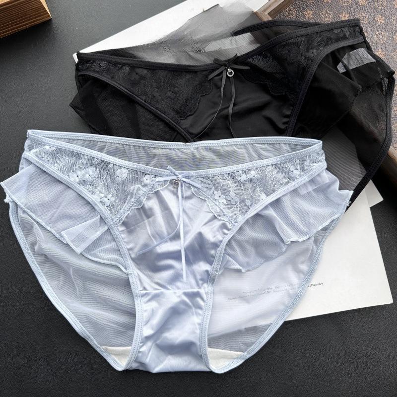 Ladies Spring Summer Cute Ruffled Mesh Lace Edge Sexy Panties