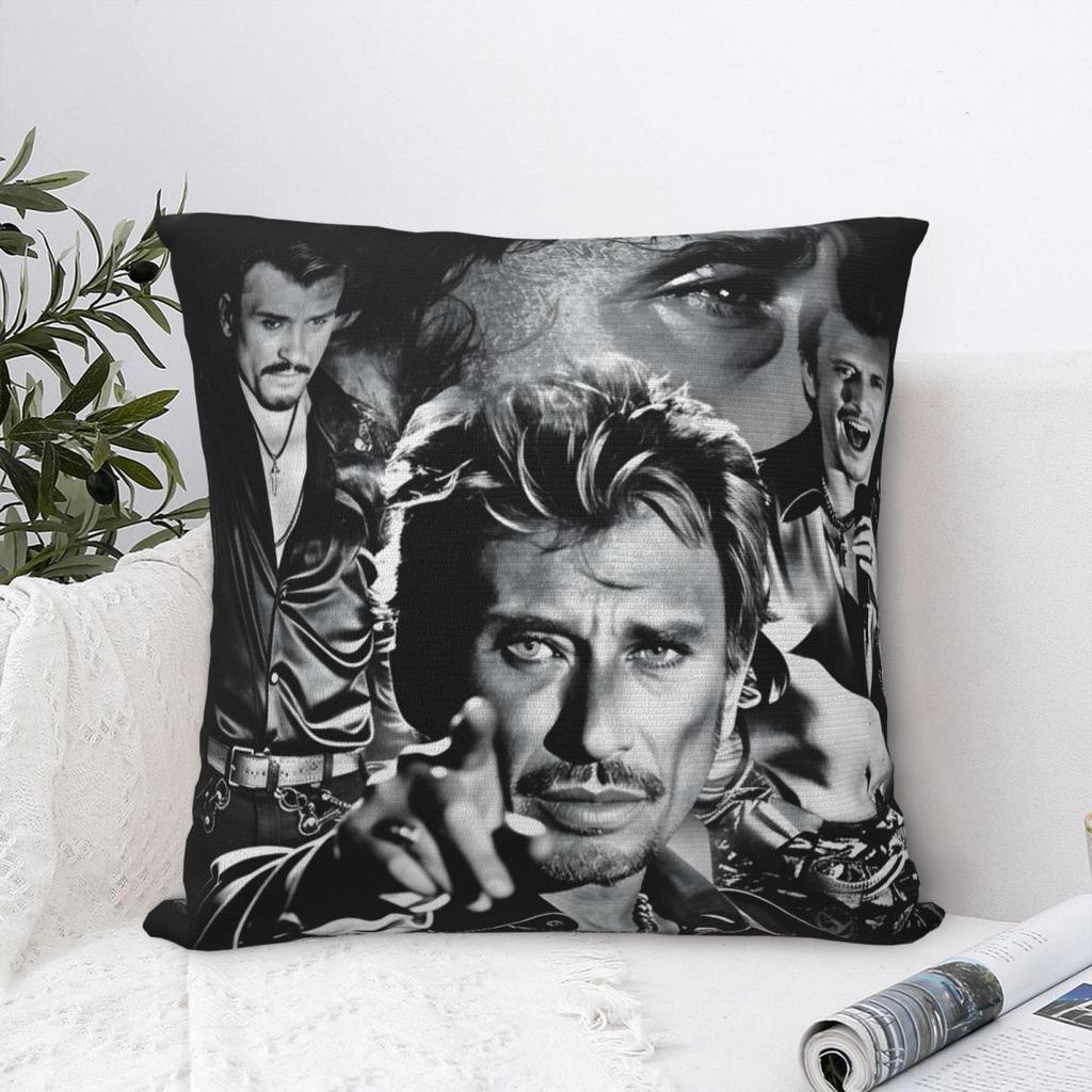 Johnny Hallyday Rock Star Pillow Case Kawaii Pillow Cover Polyester Design Cushion Cover Pillowcases For Sofa Home Decorative
