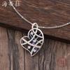 Luxury new color oil geometric lines love diamond pendant, fashionable and simple women's high-end necklace