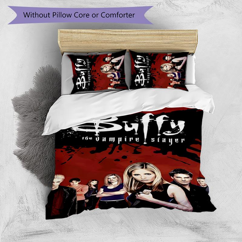 Buffy 3-częściowy komplet pościeli Poszewka na kołdrę Zapięcie Zawiera 1 poszewkę na kołdrę i 2 poszewki na poduszki na wszystkie pory roku Sypialnia Dom Dekoracja akademika