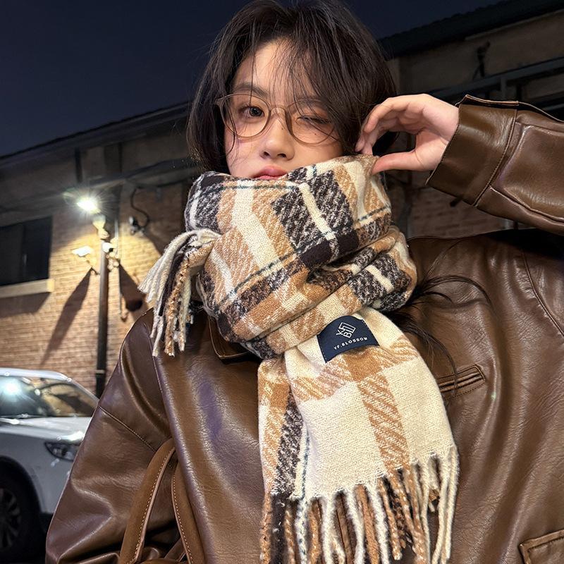 A New High End Winter Scarf for Women  A Dry Rose Colored Checkered Faux Cashmere Shawl  and A Dual Purpose Scarf for Men