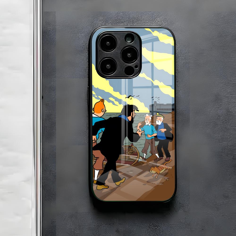 The Adventures Of T-TintinS Phone Case For IPhone 17 Air 16 E Pro Max 15 14 13 Mini 12 Pro 11 Max Plus Black Glass Cover