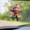 6pcs/set 2D Dwarf Christmas Tree Pendant Acrylic Dwarf Hanging Pendant  Xmas