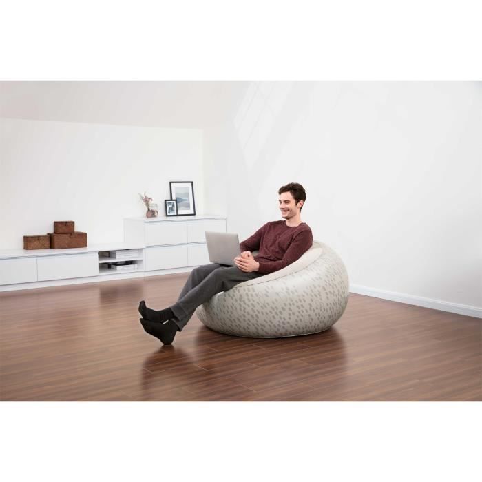 Fauteuil gonflable - BESTWAY - Rond 122 x 66 cm - 3 couleurs - Vinyle durable - Confortable