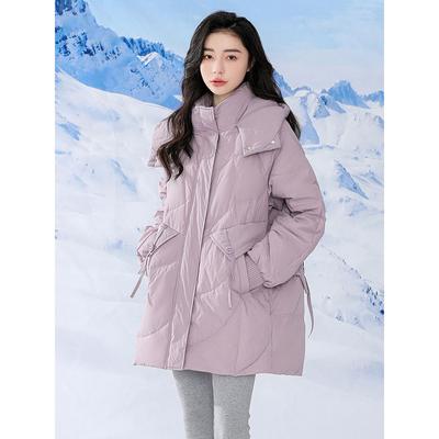 White Duck Down Coat Women Winter Thick Stand Neck Long Down Coat Puffer Jacket Women Outerwear