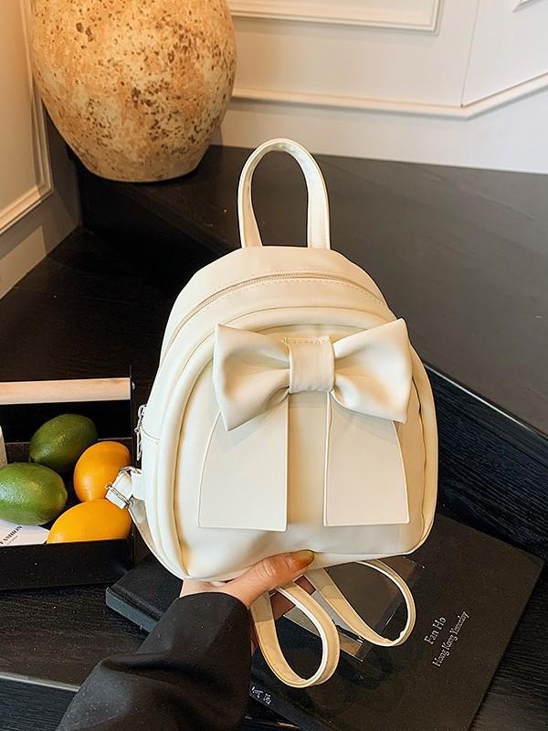 Korean Style Women's Bow Backpack - 2025 New Sweet Fashion Handbag, High Value Small Backpack for Outings