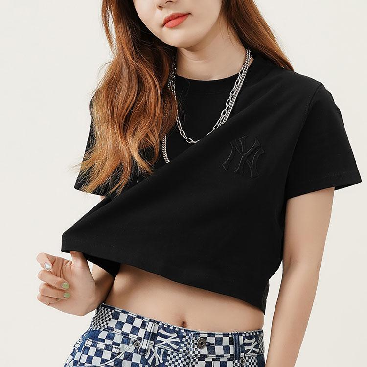 New MLB Set In Sleeve T Shirt Women's Black 3FTS11023-50BKS