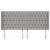 VidaXL Headboard with Ears Light Grey 183x16x118-128 Cm Fabric3119930