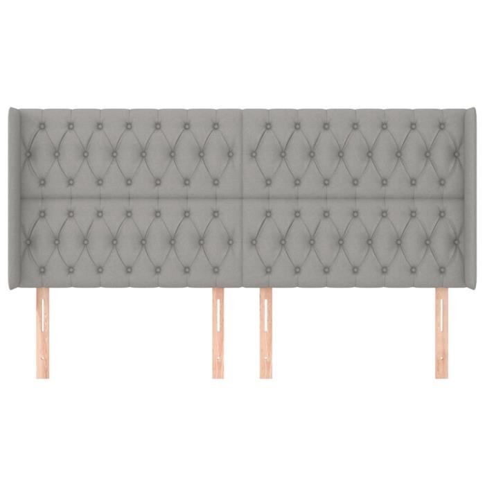 VidaXL Headboard with Ears Light Grey 183x16x118-128 Cm Fabric3119930