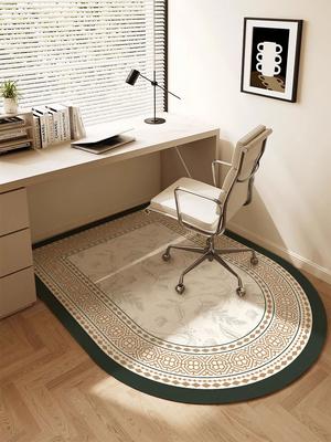Vintage Floral Curved Carpet Waterproof Study Room Gaming Room Floor Mat Cloakroom Foot Cushion Home Decoration