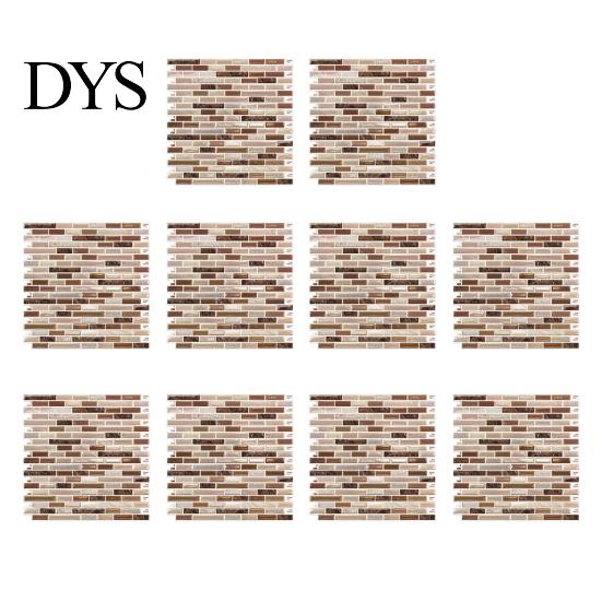Self-adhesive Mosaic Wall Tiles 3D Gel Faux Stickers, Easy Peel & Stick Backsplash Tile Background Decoration Vintage Brick Wallpaper for Kitchen,