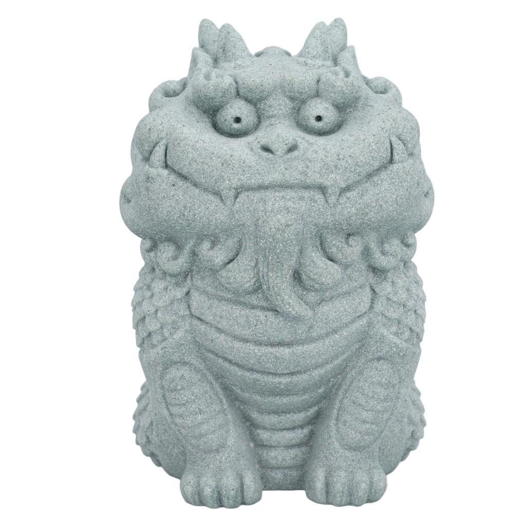 Stone Kylin Ornament Blue Sandstone Decorative Tea Pet Ornament for Fish Tank Tabletop Home Decor