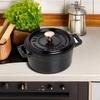 Staub Pico Cocotte Rotonda Nera Piccola Pentola Smaltata Colata a Mano Giapponese La Cocotte Rotonda "Mini 10cm" [Prodotto Autorizzato] 40500-101