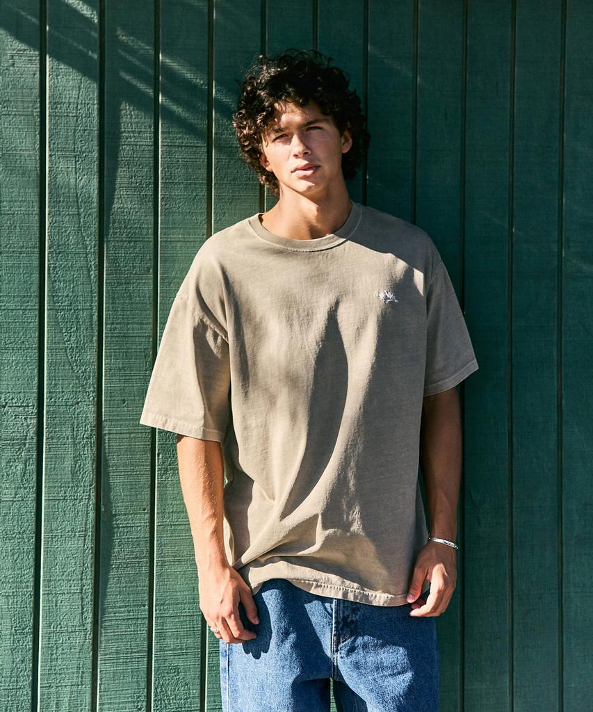 Peullukeu Slam Logo Pigment Short Sleeve T-Shirt Brown Fst749