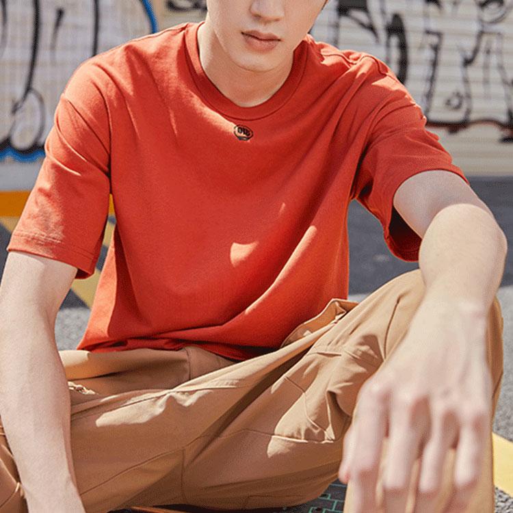 Li Ning Short Sleeve Cultural T-Shirt Men Tops Caramel AHSQ007-4