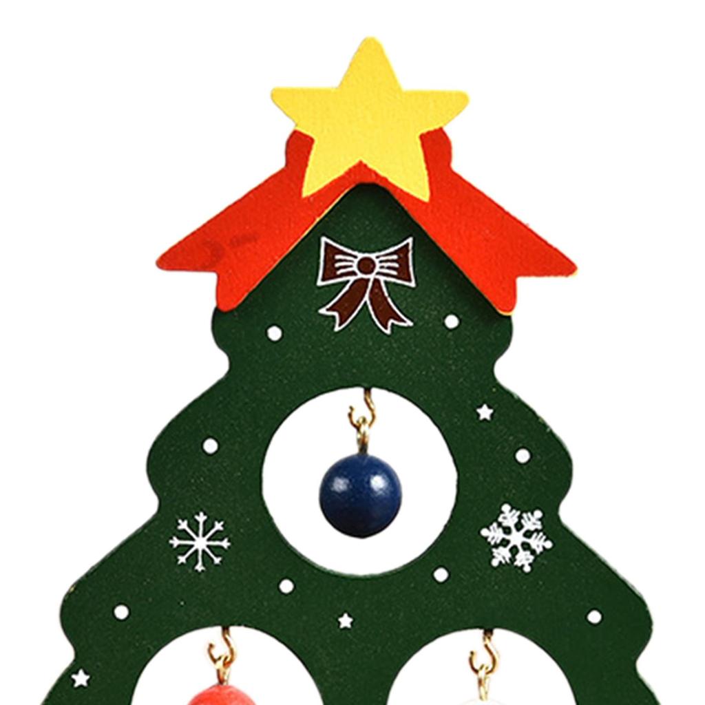 Tabletop Christmas Tree 13.7cm Small Xmas Trees Decoration Mini Wood Christmas Tree for Window Shelf Bedroom Party Countertop