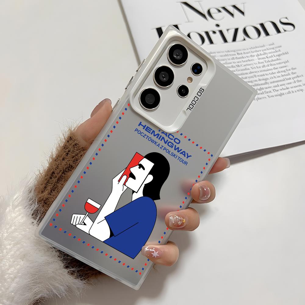 Singer T-Taco Hemingway Phone Case For Samsung Galaxy S25 Edge S24 S23 S22 S21 S20 Ultra Funda Silicone Silver Cover