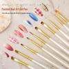 Japanese Wood Handle Nail Art Brush Set: Easy-Use Round Head, Smudge, Petal Liner, and Gel Color Painting Brushes