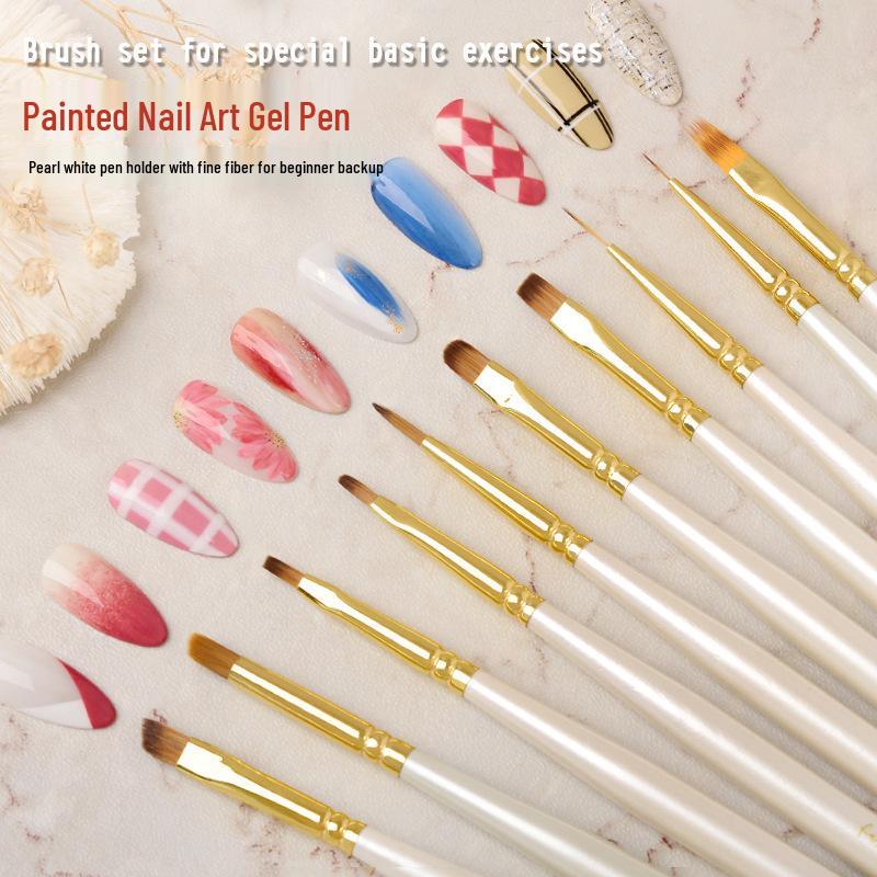 Japanese Nail Art Brushes: Easy-to-Use Wooden Handle Set for Gel, Petal, & Liner Designs