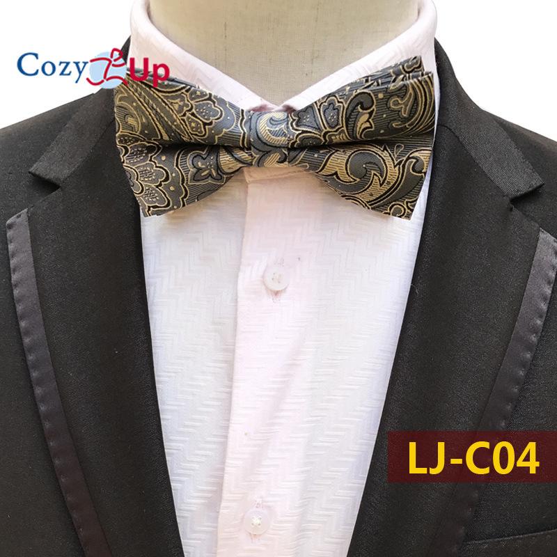 Fashion Blue Paisley Bowtie  Set for Men Wedding Business Party Luxury Pre-tied Men's Bow Tie Gifts