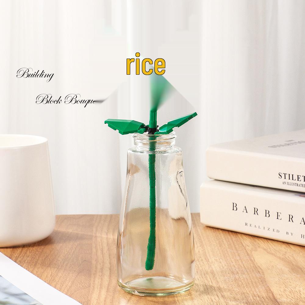 Bionic Eternal Flower Building Blocks: Sunflower and Rose Assembly Toy for Children