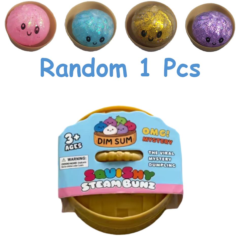 Găluște Caldă Scânteietoare Squishy Cu Cutie Găluște Senzorială Aburitor Mingi de Aluat Moi Pentru Decompresie Jucărie Fidget Ameliorarea Stresului Cadou