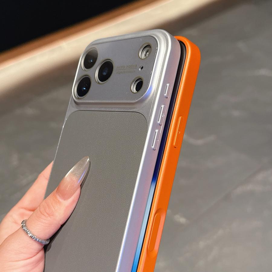 Case for iPhone 17 Pro Max Case Full Camera Protection Ultra Thin PU Leather Big Window Phone Case Minimalist Design for iPhone 16 15 14 13 12 11