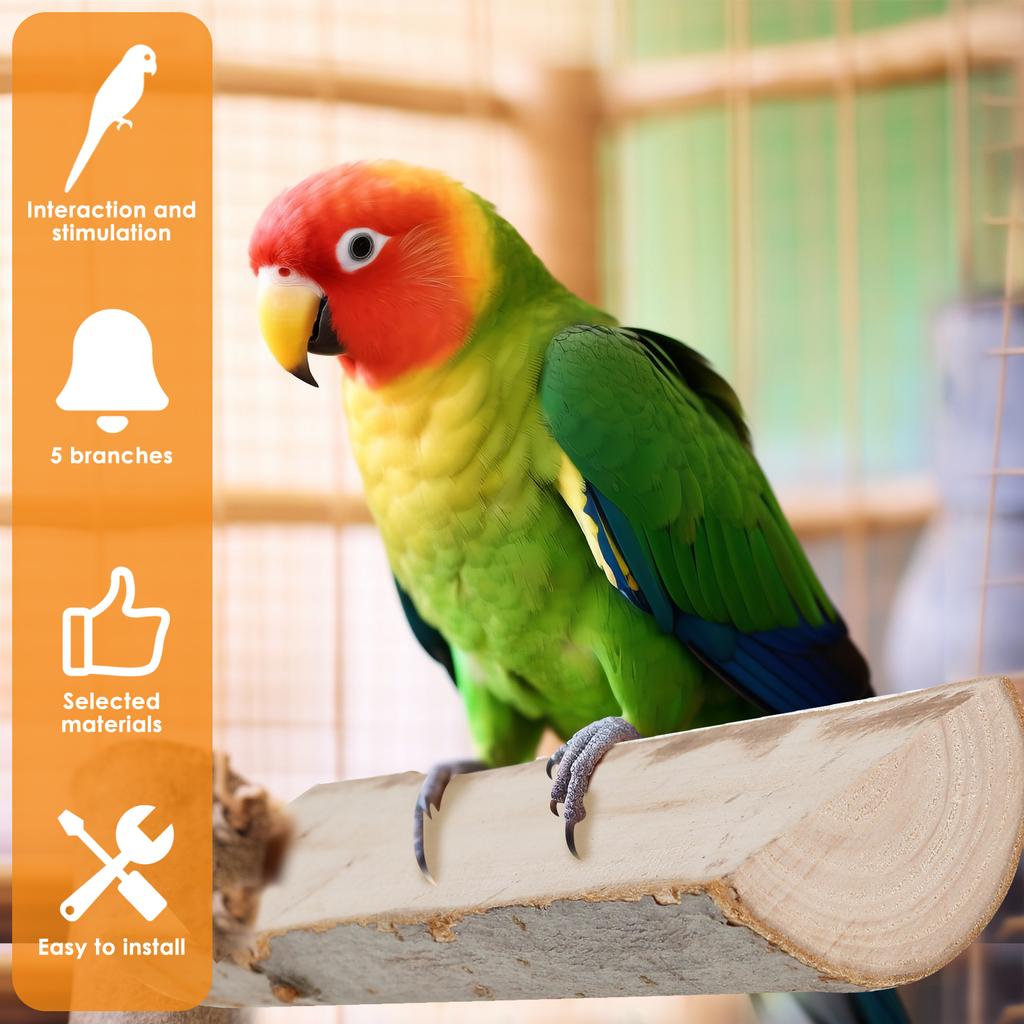 2-10Pcs Bird Perch Stand Wood Parrot Perch Toy Multi-role Training Play Stand Platform Practical Cage Accessories Bird Supplies