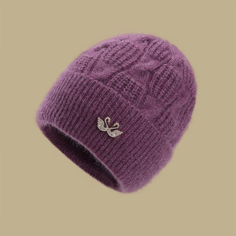 Thickened Knitted Middle-aged Elderly Hat Women's Winter Warm Mother Hat Grandma Winter Wool Hat Versatile Cotton Hat