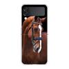 Horse Hard PC Phone Case For Samsung Galaxy Z Flip 5 4 3 Transparent Cover For Galaxy Z Flip 6 Foldable Shockproof Case Capa Bag