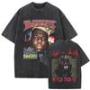 חולצת טי וינטג' מכובסת Rapper The Notorious Big World Tour הדפסת Biggie Smalls חולצות טי לגברים נשים היפ הופ חולצות טי אוברסייז