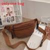 Casual Korean Style Cotton Corduroy Crossbody Bag With Zipper Closure For Daily Use